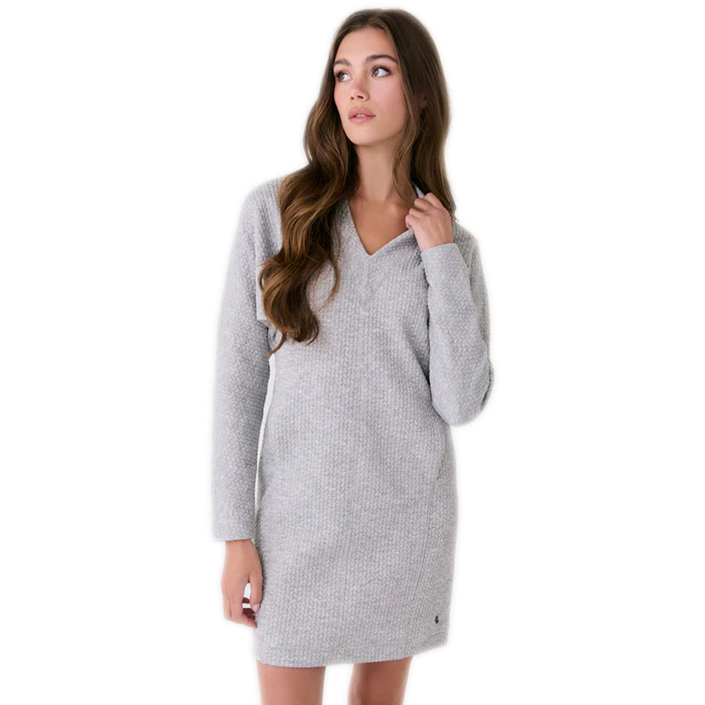 Lole Women's Clover V-Neck Dress 2025 LIGHT GREY HEATHER