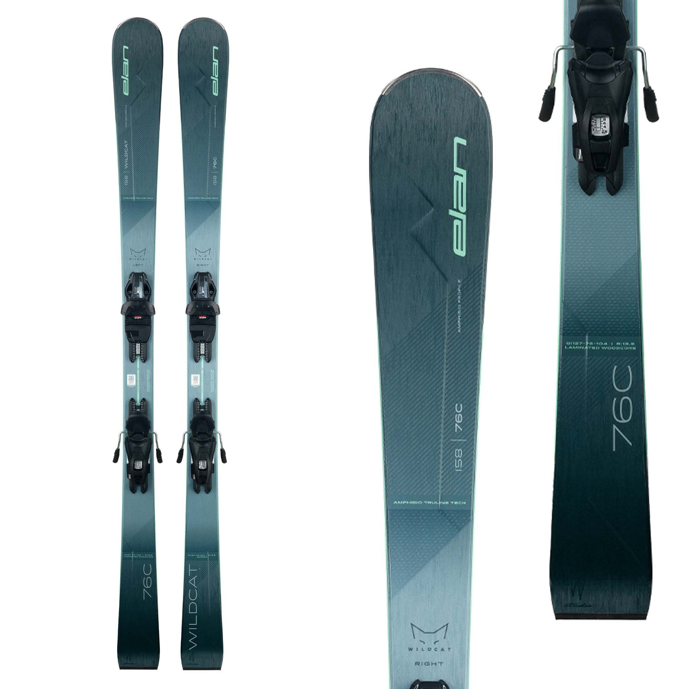 Elan Women's Wildcat 76 C Skis with ELW 9.0 GW Bindings 2025 144