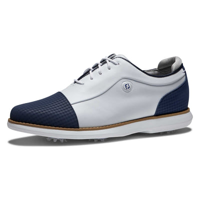 FootJoy Women's Traditions Cap Toe Golf Shoes 2024 WHITE/NAVY