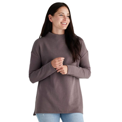 Free Fly Women's Bamboo Fleece Mockneck 2023 PURPLE PEAK