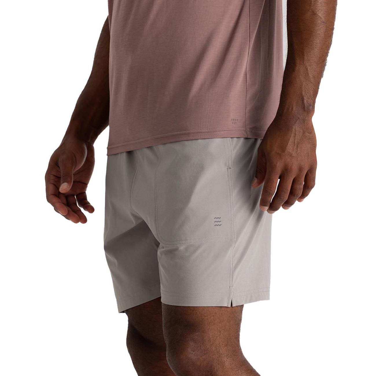 Free Fly Men's Bamboo-Lined Active Breeze Shorts 7in 2024 CEMENT