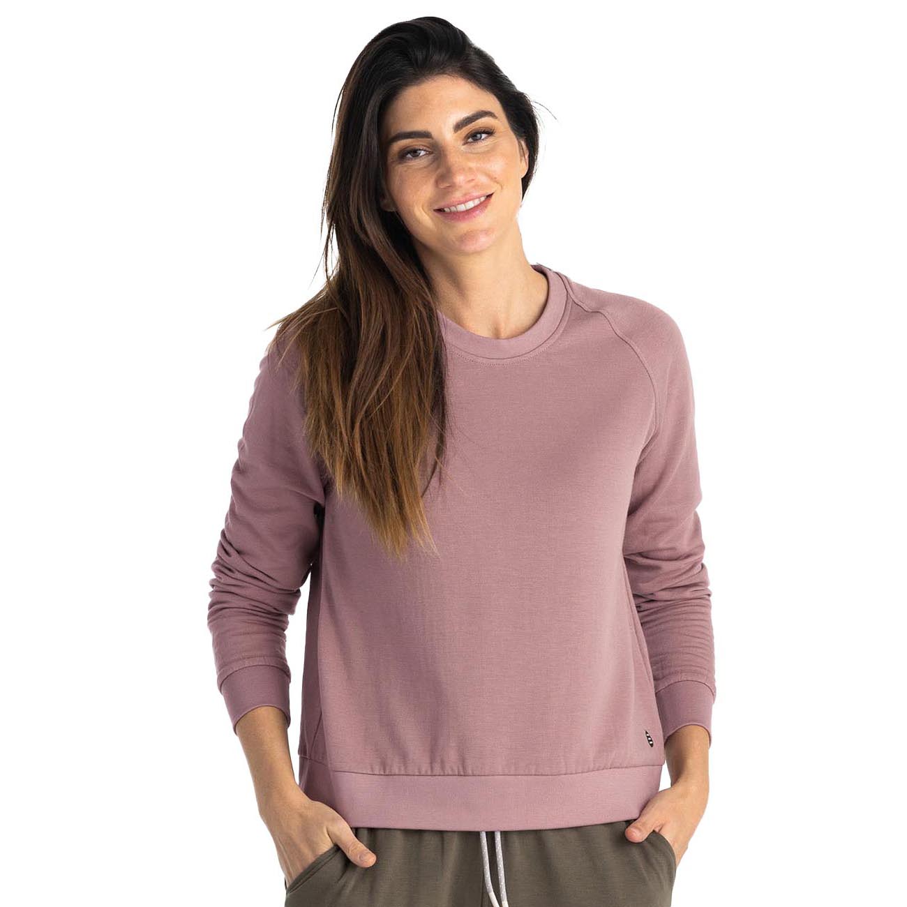 Free Fly Women's Bamboo Lightweight Fleece Crew 2024 CANYON