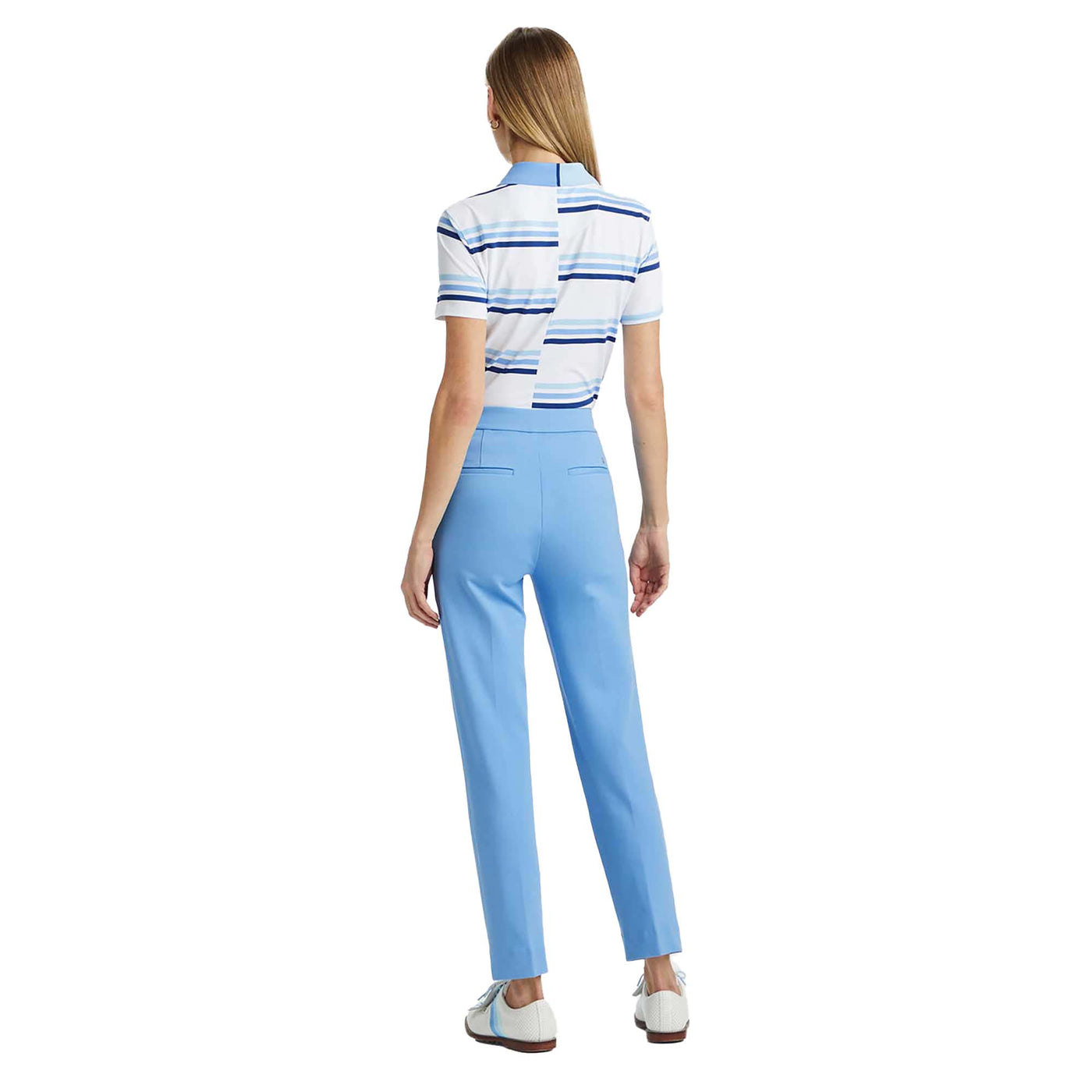 G/Fore Women's Offset Gradient Stripe Tech Jersey Polo 2024 