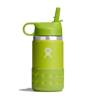 Hydro Flask 12oz Kids Wide Mouth Bottle with Straw Lid and Boot 2024 FIREFLY