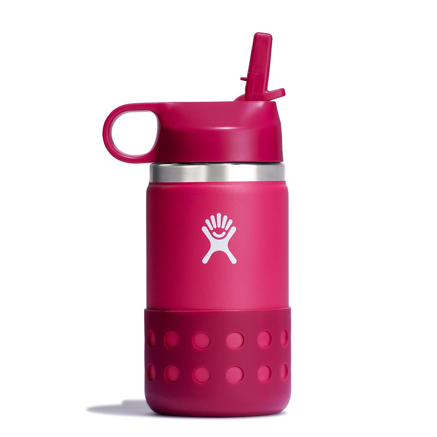 Hydro Flask 12oz Kids Wide Mouth Bottle with Straw Lid and Boot 2024 PEONY