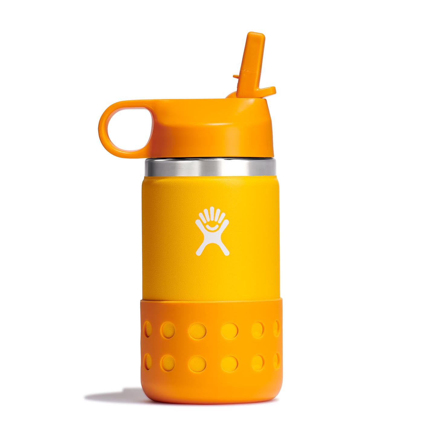 Hydro Flask 12oz Kids Wide Mouth Bottle with Straw Lid and Boot 2024 CANARY