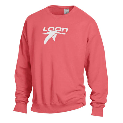 Loon Mountain Comfort Wash Crew Sweatshirt CORAL CRAZE