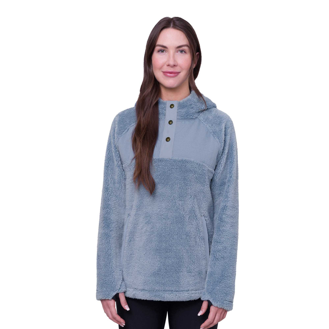 686 Women's Hemlock Sherpa Fleece Hoody 2024 STEEL BLUE