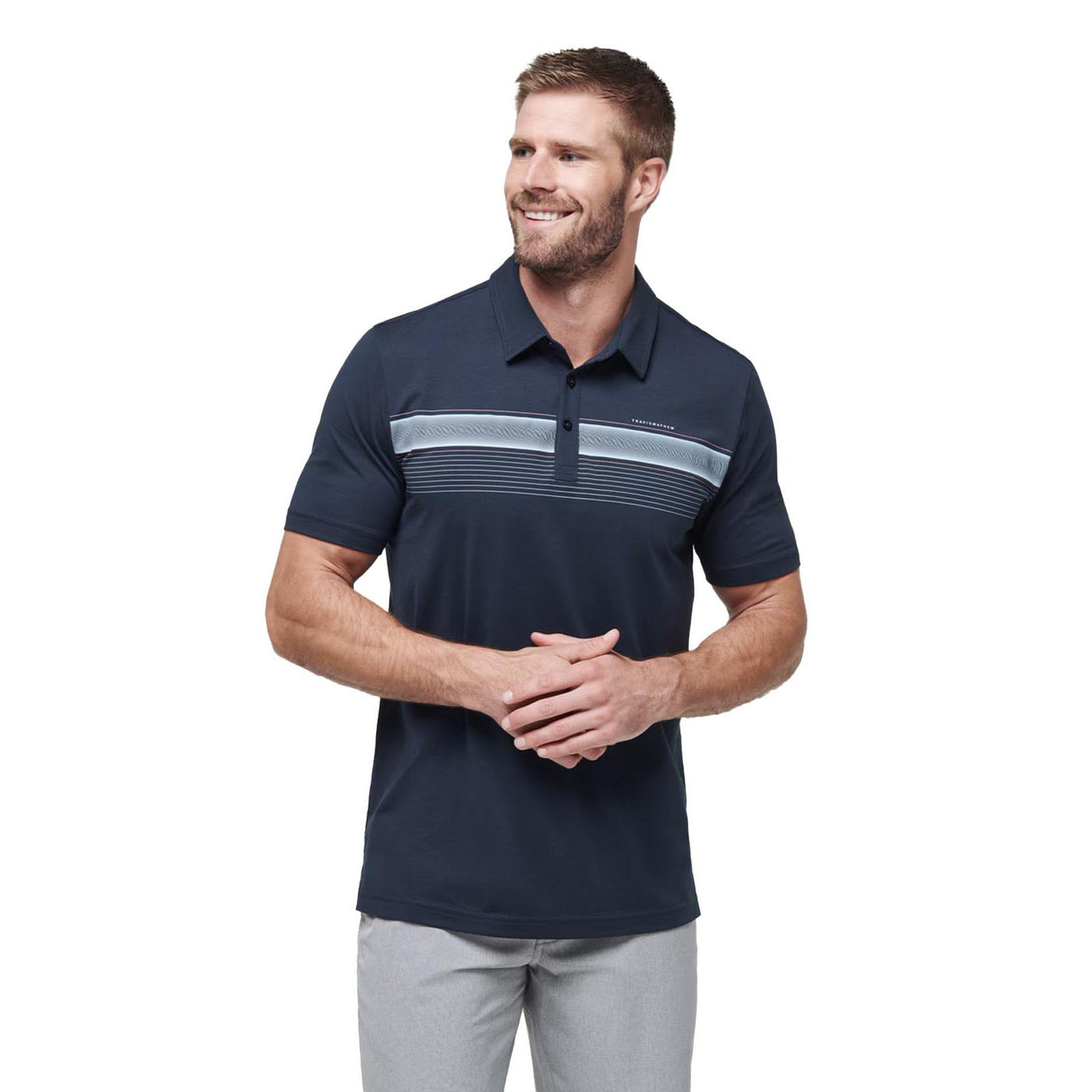 TravisMathew Men's State Of The Art Polo 2024 TOTAL ECLIPSE