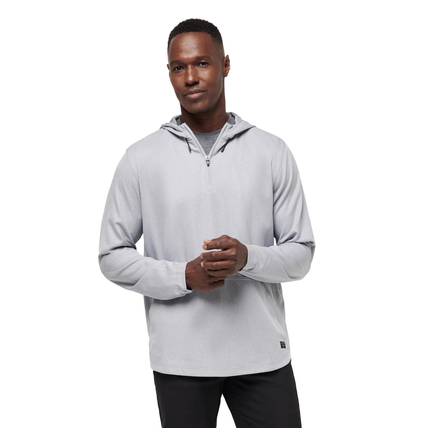 TravisMathew Men's Tech Hoodie Quarter Zip 2024 HEATHER SLEET FLORAL