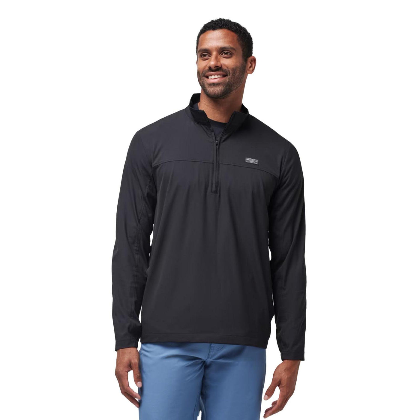 TravisMathew Men's Wanderlust Quarter Zip 2024 BLK BLACK