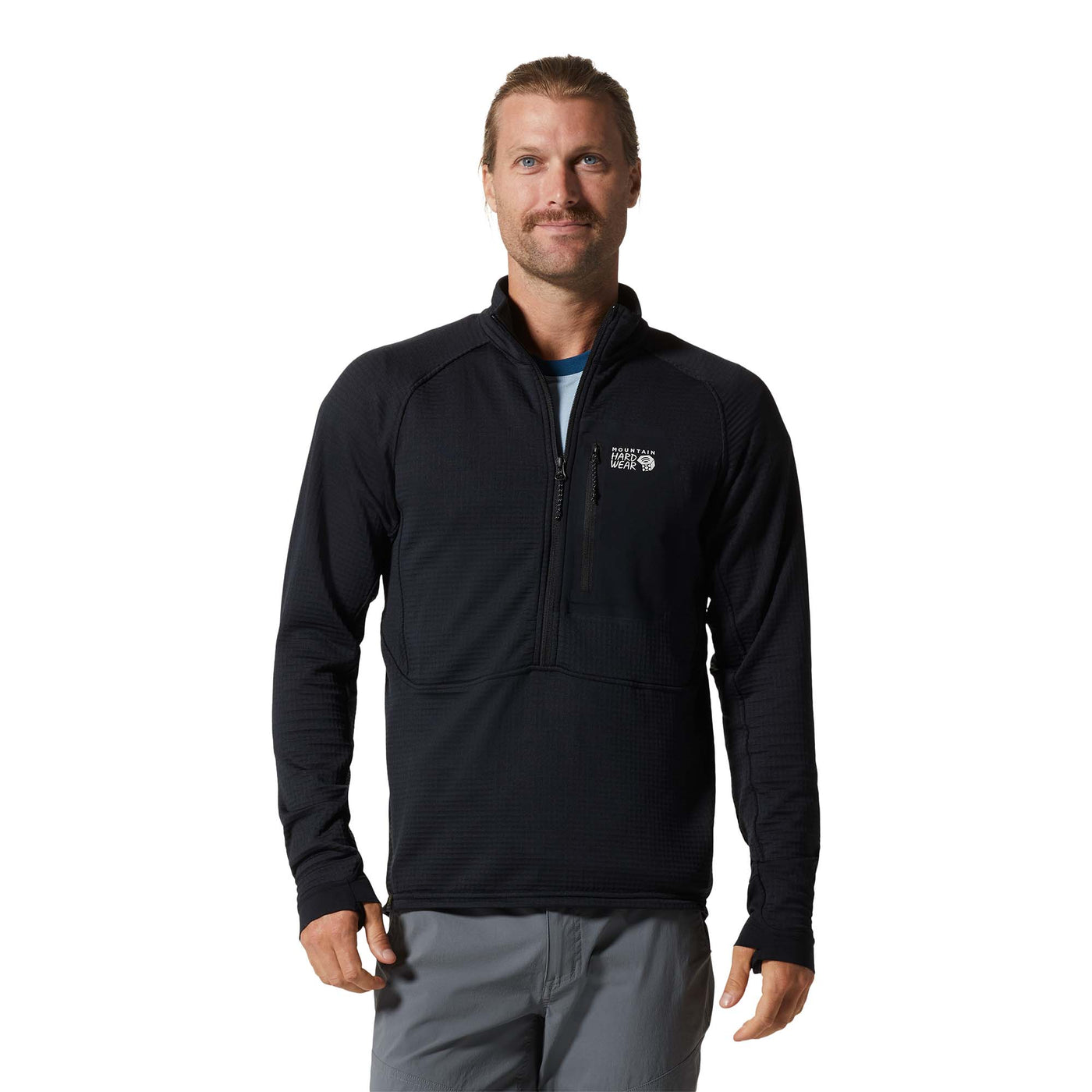 Mountain Hardwear Men's Polartec® Power Grid™ Half Zip Jacket 2024 BLACK