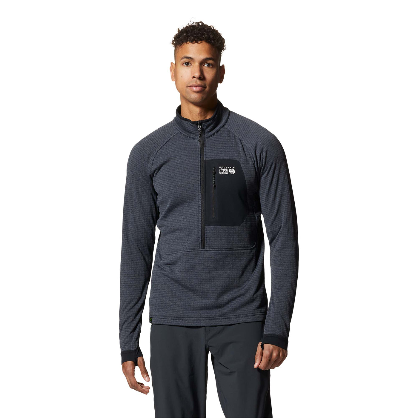 Mountain Hardwear Men's Polartec® Power Grid™ Half Zip Jacket 2024 BLUE SLATE HEATHER