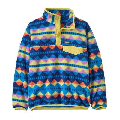 Patagonia Junior's Lightweight Synchilla® Snap-T® Fleece Pullover 2025 DIUB DIAMOND STRIPE/UPLIFT BLUE