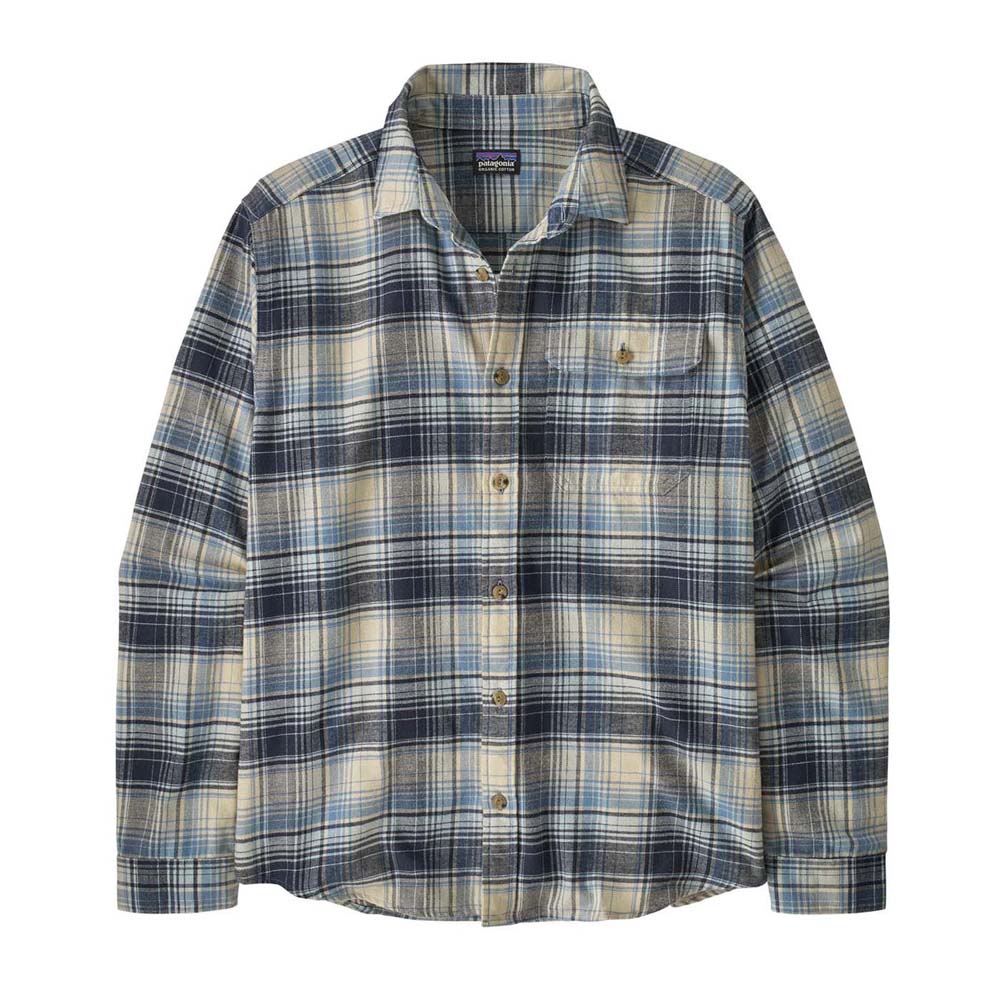 Patagonia Men's Long-Sleeved Lightweight Fjord Flannel Shirt 2025 FOVB FOGGY VIRTUALLY BLUE