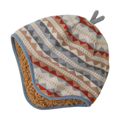Patagonia Toddler's Reversible Beanie 2025 DIAMOND STRIPE- LIGHT PLUME GREY