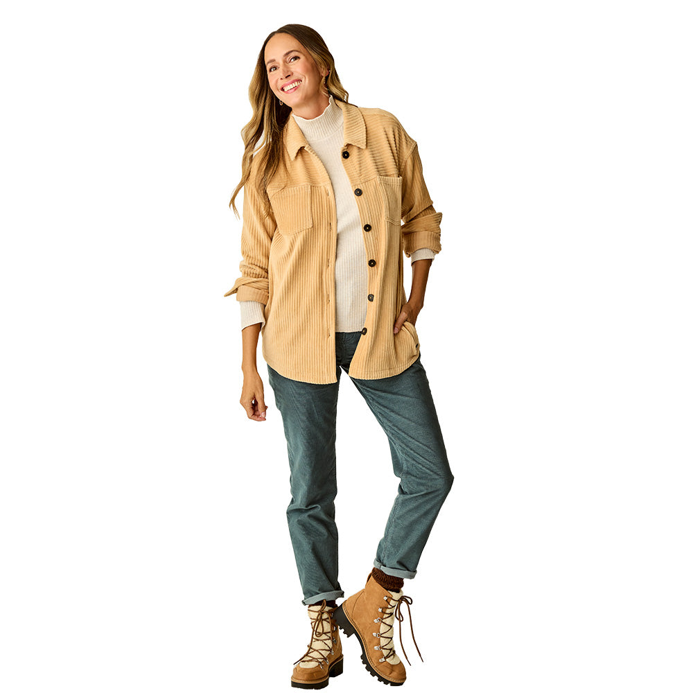 Carve Designs Women's Hudson Stretch Cord Shacket 2026 CAMEL