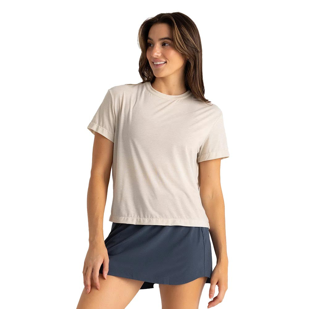 Free Fly Women's Elevate Lightweight Tee 2025 033 HEATHER BIRCH
