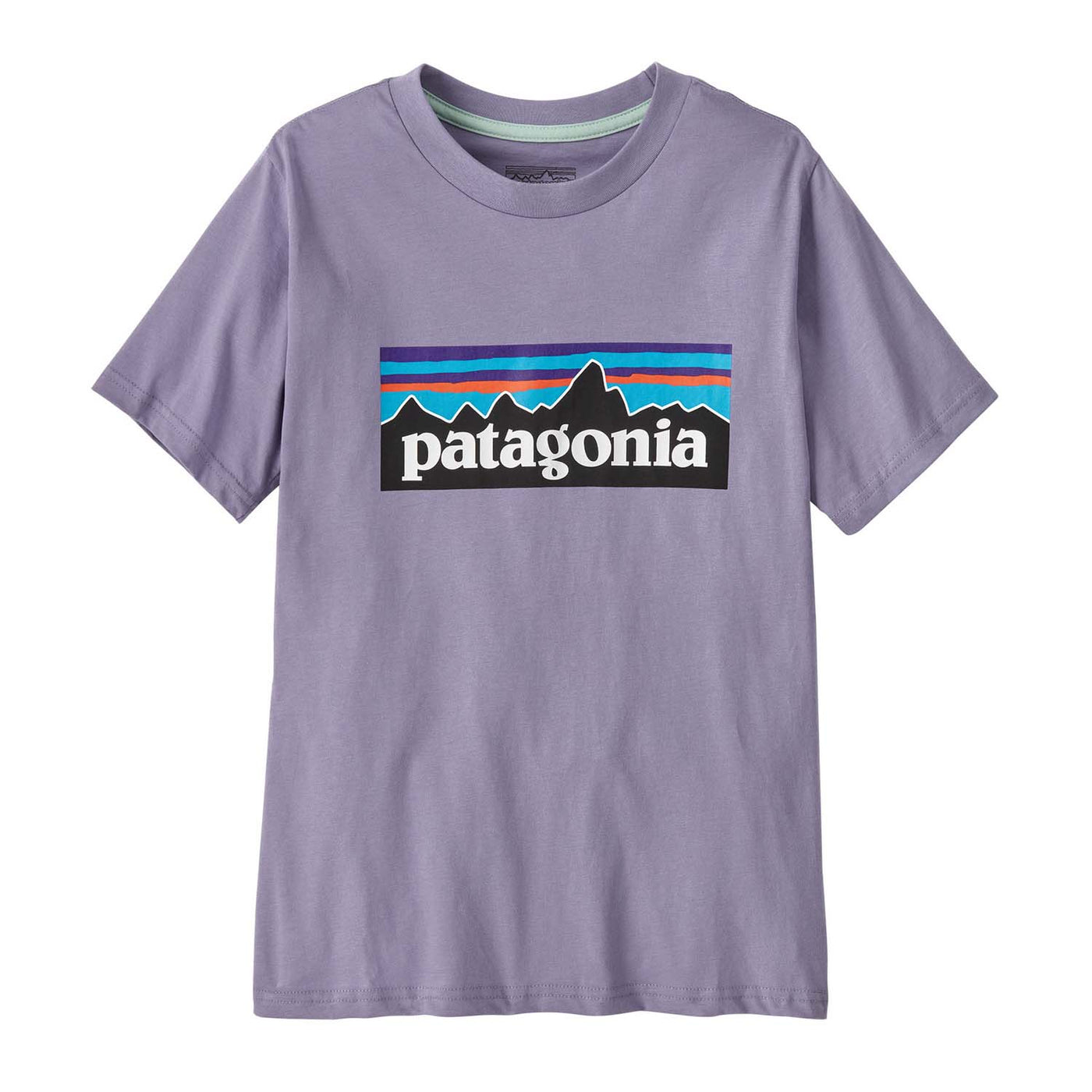 Patagonia Junior's P-6 Logo T-Shirt 2025 RWCO ROCK WASH: CONCRETE PURPLE