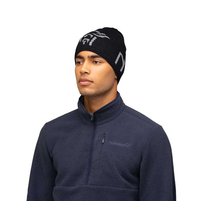 Norrona 29 Mid MerinoULL Logo Beanie 2026 CAVIAR MELANGE