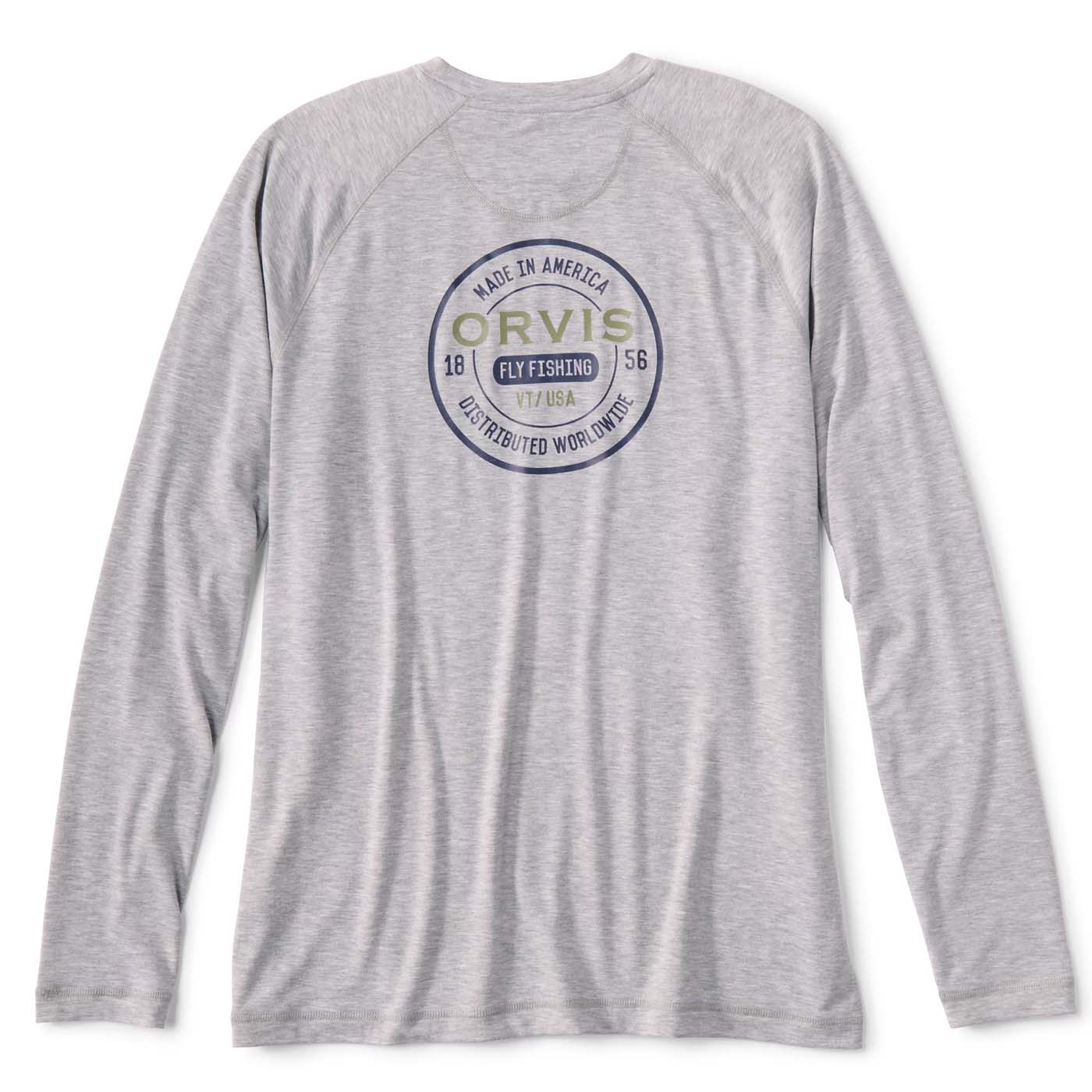 Orvis Men's DriCast Long-Sleeve Logo Crewneck T-Shirt 2025 LIGHT HEATHER GREY
