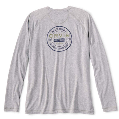 Orvis Men's DriCast Long-Sleeve Logo Crewneck T-Shirt 2025 LIGHT HEATHER GREY