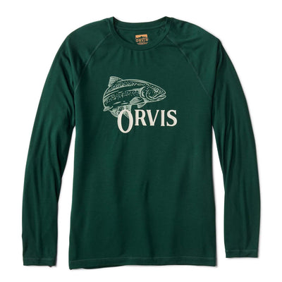 Orvis Men's DriCast Long-Sleeve Logo Crewneck T-Shirt 2025 05 PEACOCK
