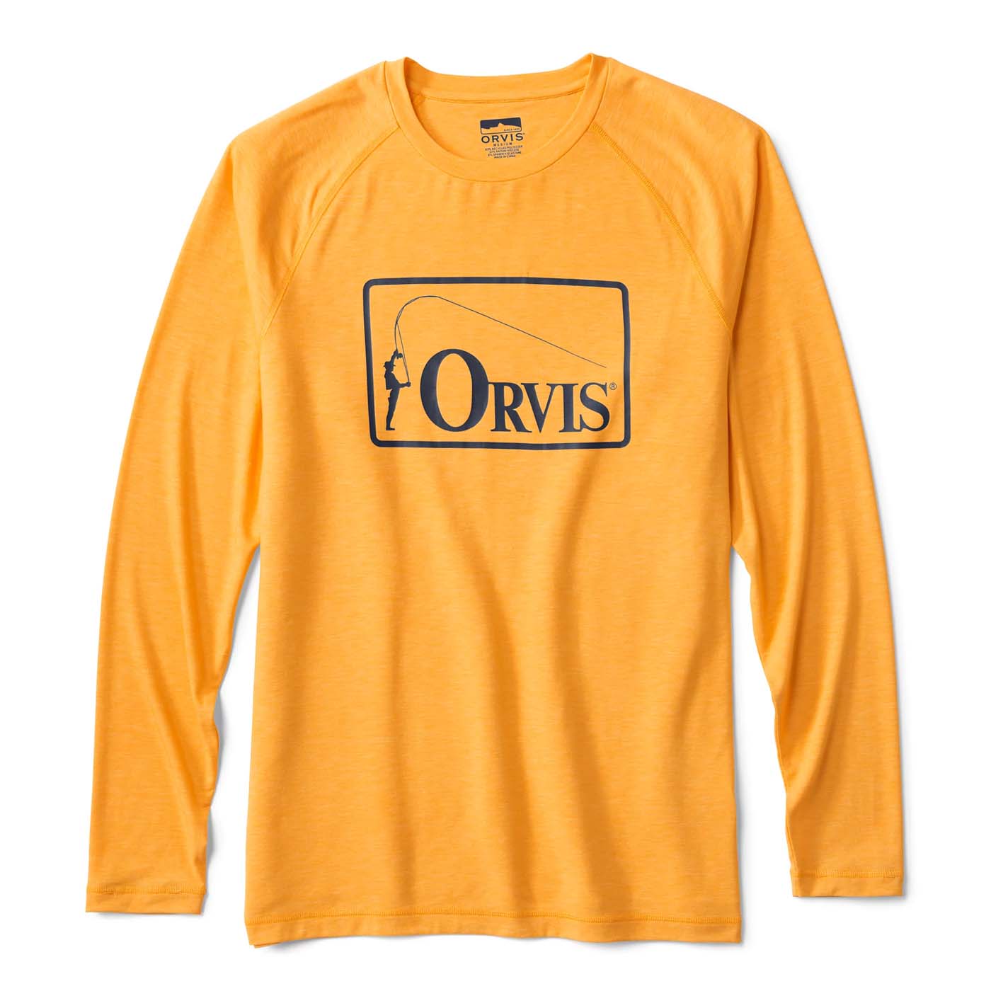 Orvis Men's DriCast Long-Sleeve Logo Crewneck T-Shirt 2025 42 TANGERINE