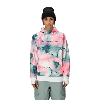 686 Women's Bonded Fleece Pullover Hoody 2026 GERANIUM PINK INK