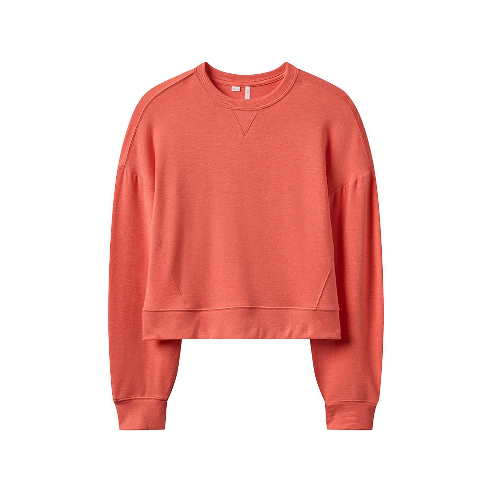 TravisMathew Women's Cloud Terry Crew Sweatshirt 2025 6HPO HEATHER PORCELAIN ROSE