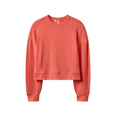 TravisMathew Women's Cloud Terry Crew Sweatshirt 2025 6HPO HEATHER PORCELAIN ROSE