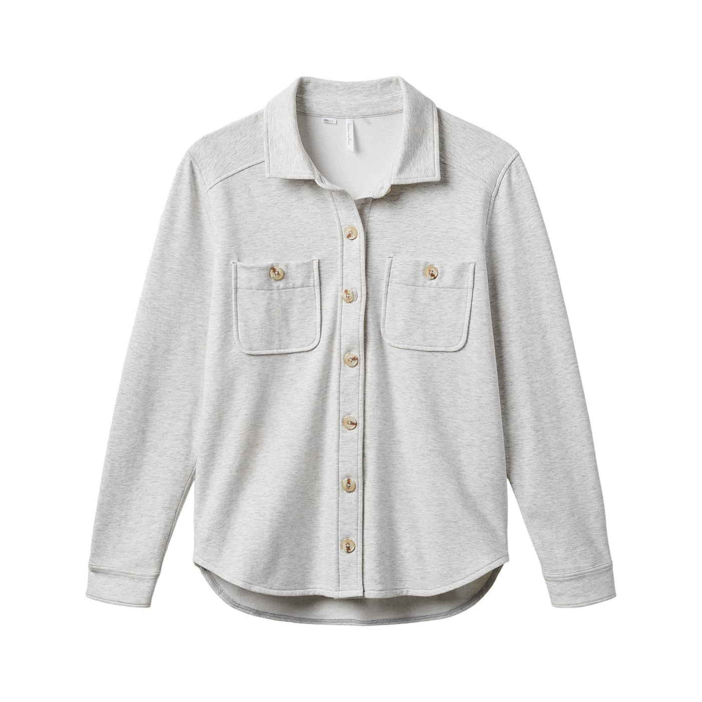 TravisMathew Women's Cloud Fleece Shacket 2025 HEATHER LIGHT GREY