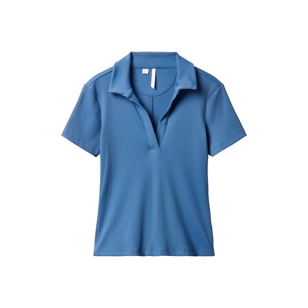 TravisMathew Women's Moveknit V-Neck Polo 2025 MOONLIGHT BLUE