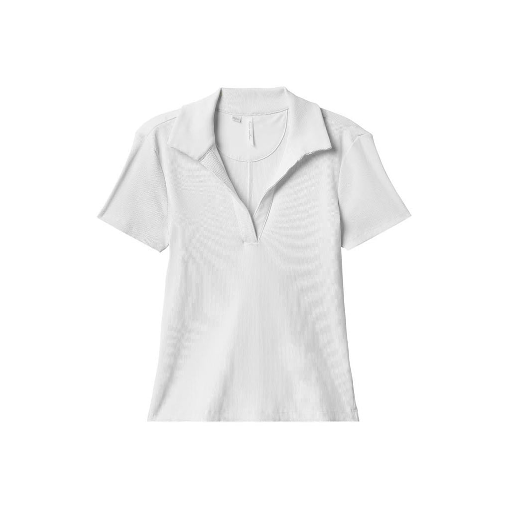 TravisMathew Women's Moveknit V-Neck Polo 2025 WHITE