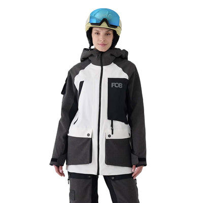 4F Women's Technical Insulated Snowboard Jacket 2025 OFF WHITE