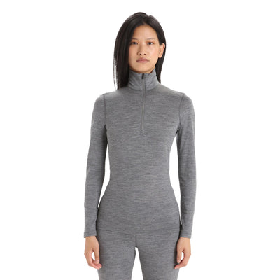 Icebreaker Women's Merino 200 Oasis Long Sleeve Half Zip 2025 GRITSTONE HEATHER