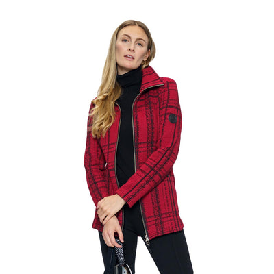 Tonia Debellis Women's Denver Jacket 2025 WINDOWPANE SCARLET/BLACK