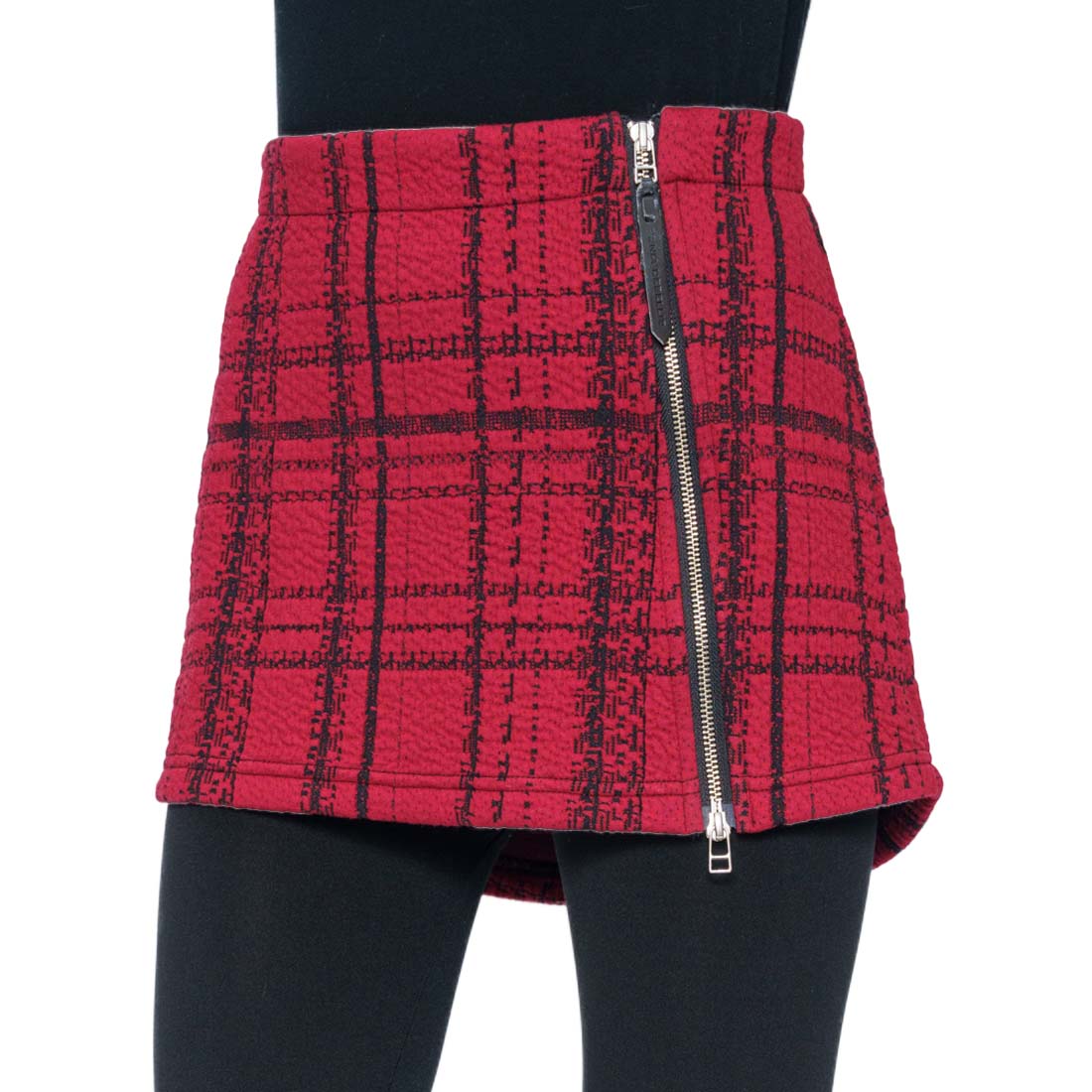 Tonia Debellis Women's Zip Ski Skirt 2025 WINDOWPANE SCARLET/BLACK