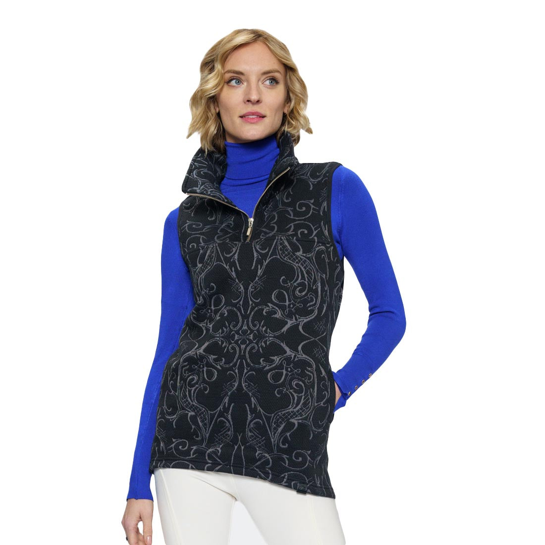 Tonia Debellis Women's Vira Vest 2025 LOGO DAMASK BLACK/CHARCOAL