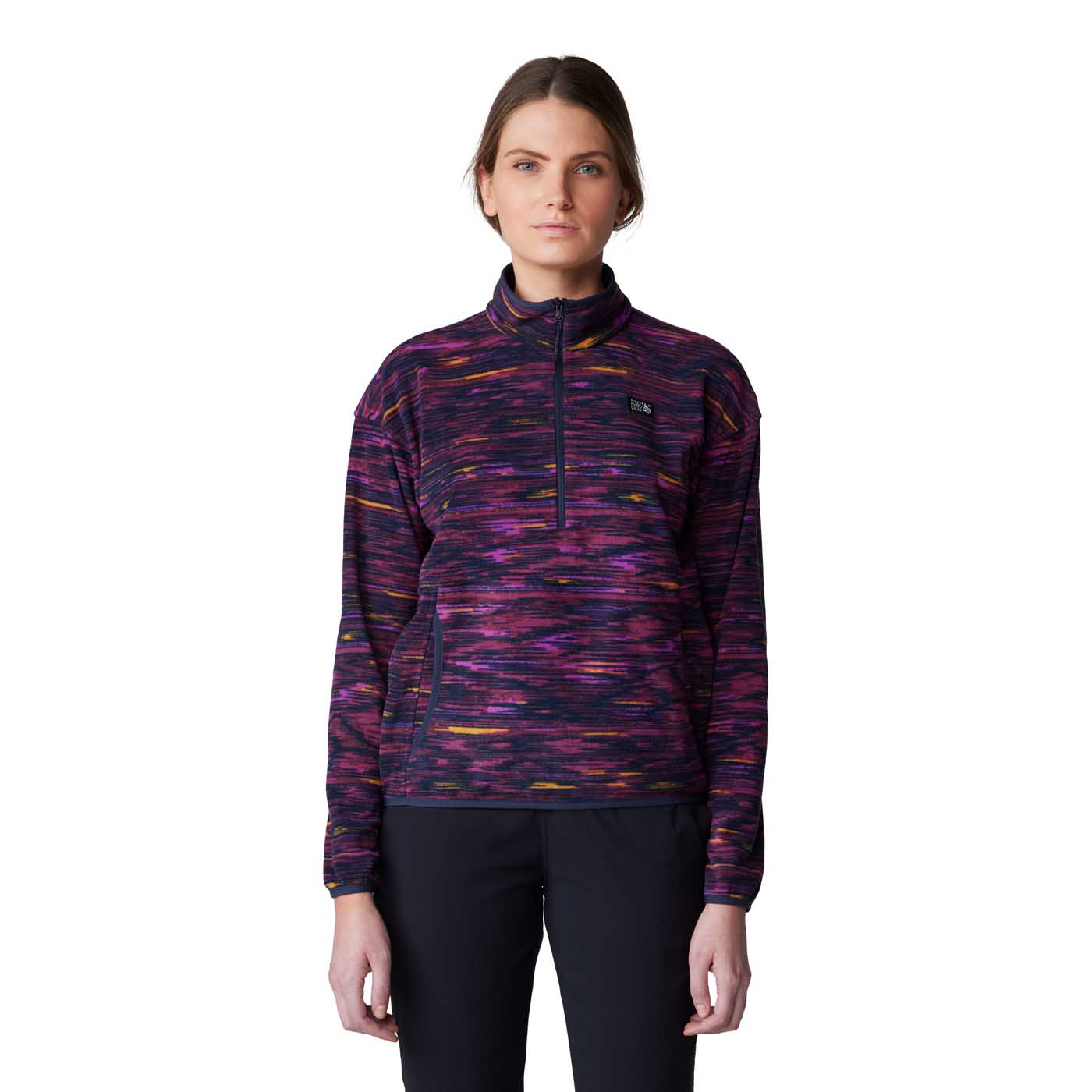 Mountain Hardwear Women's Microchill Pullover 2025 BLACKBERRY STRIPE