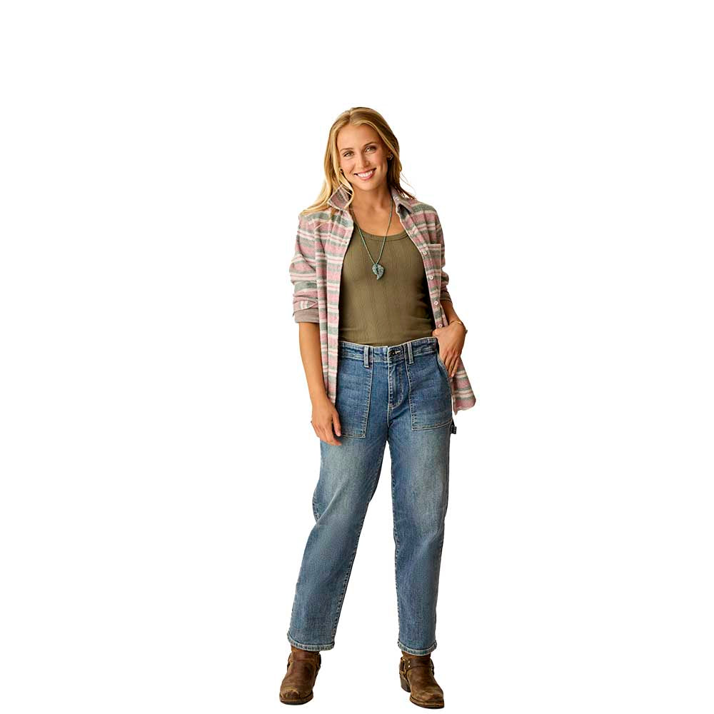 Carve Designs Women's Fairbanks Supersoft Shirt 2026 293 BISTRO BLOCK STRIPE
