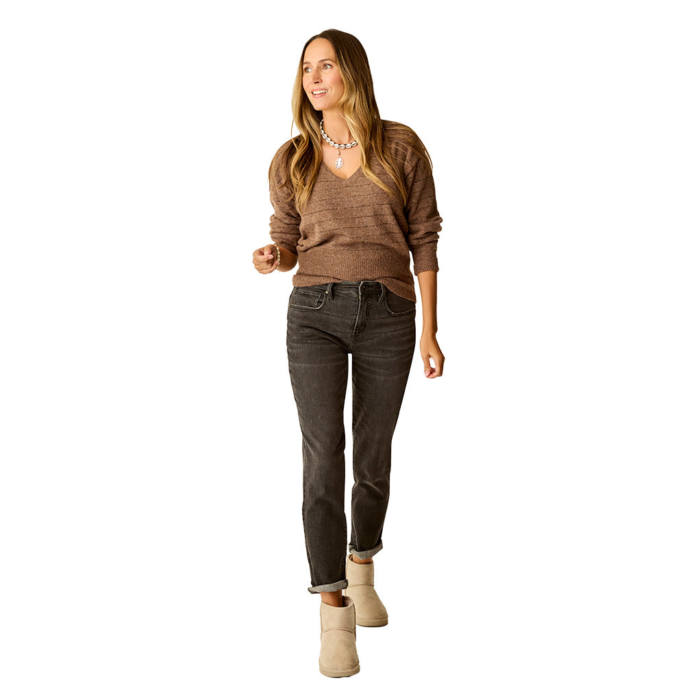 Carve Designs Women's Ruth Reversible Fuzzy Sweater 2026 208 SUMAC LUREX