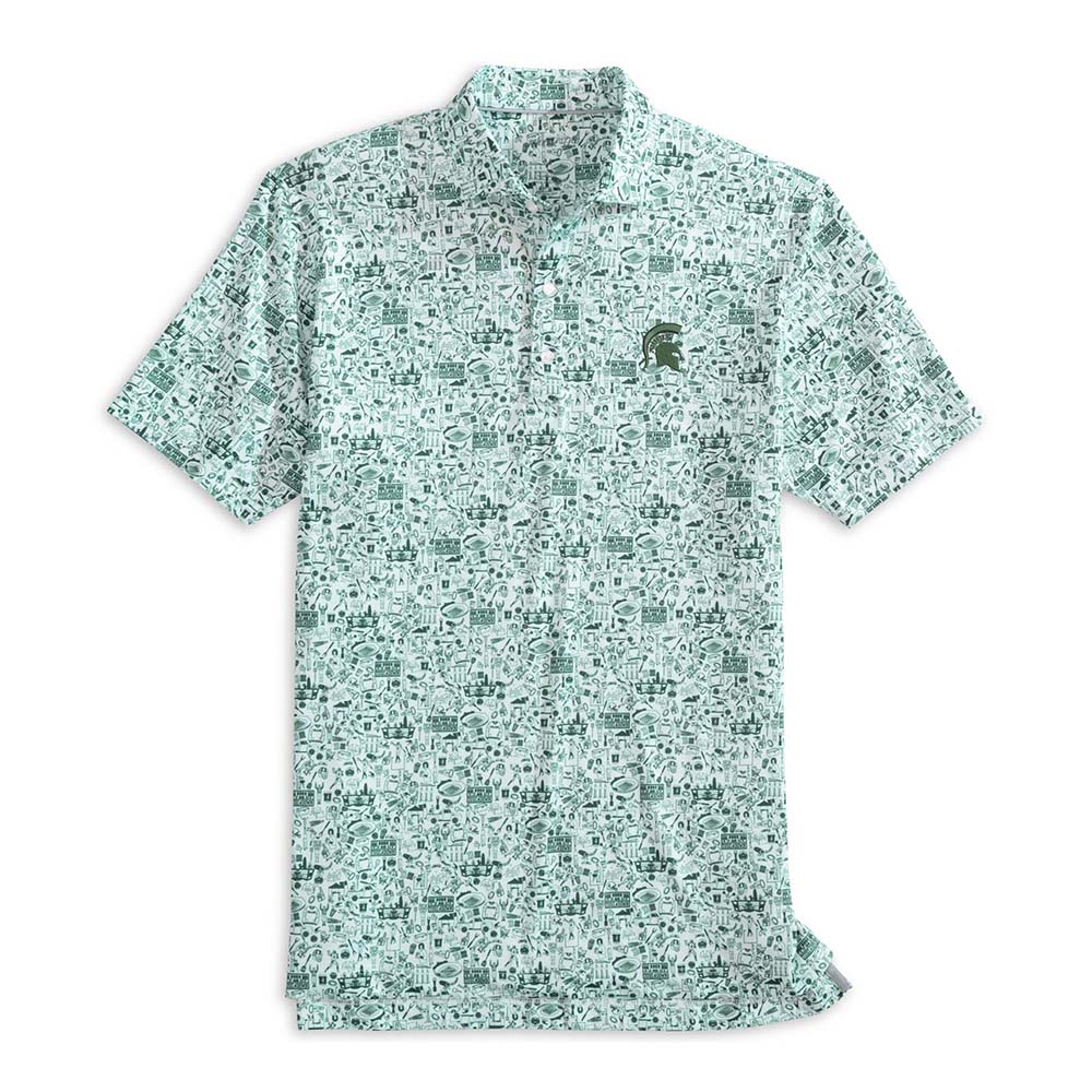 Johnnie-O Men's Tailgater 2.0 Polo - Michigan State University 2025 GREEN 1