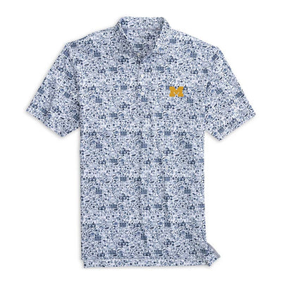 Johnnie-O Men's Tailgater 2.0 Polo - University of Michigan 2025 MIDNIGHT NAVY