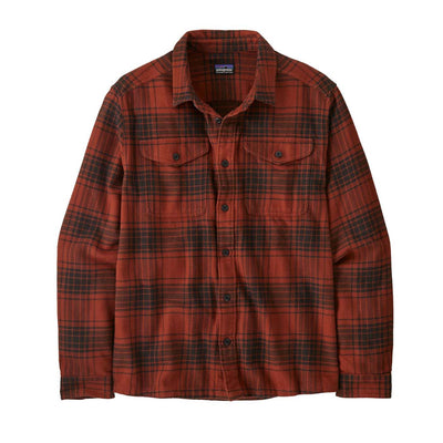 Patagonia Men's Fjord Flannel Shirt 2025 CARD CASCADE BURNISHED RED
