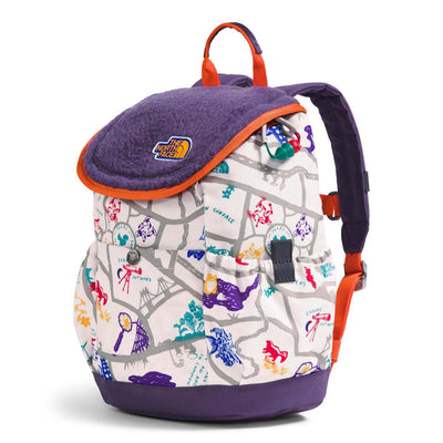 The North Face Junior's Mini Explorer Backpack 2025 0Oz White Dune Woodcut Trail Map Print