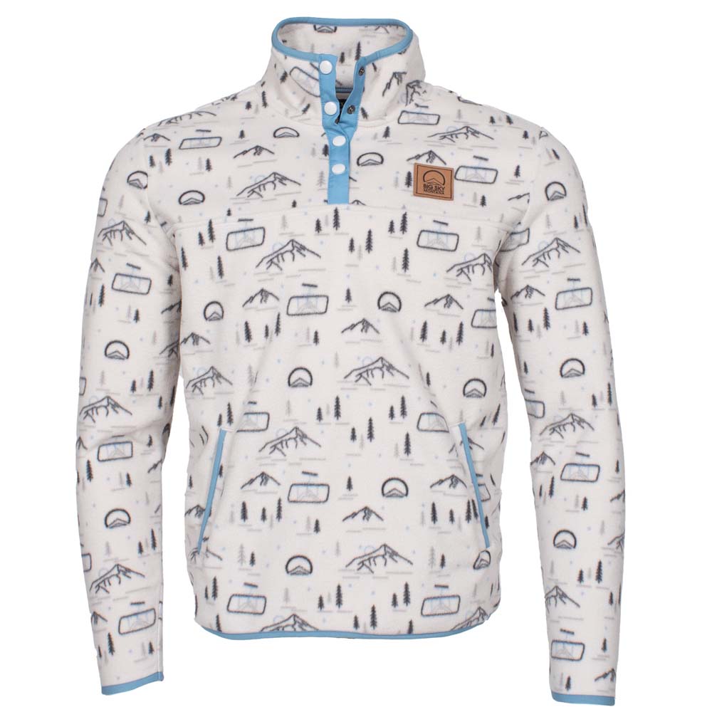 Big Sky Jack and Sage Arctic Fleece Quarter Button GREY MULTI