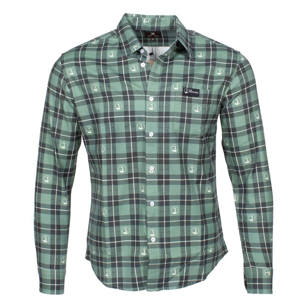 The Highlands Jack and Sage Flannel Icon Print Long Sleeve Shirt GREEN MULTI