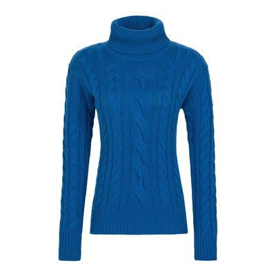 Alps And Meters Women's Cable 8'S Sweater 2025 BLUE