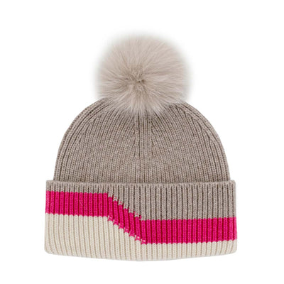 Mitchie's Matchings Women's Cashmere Blend 3-Tone Beanie 2025 PINK